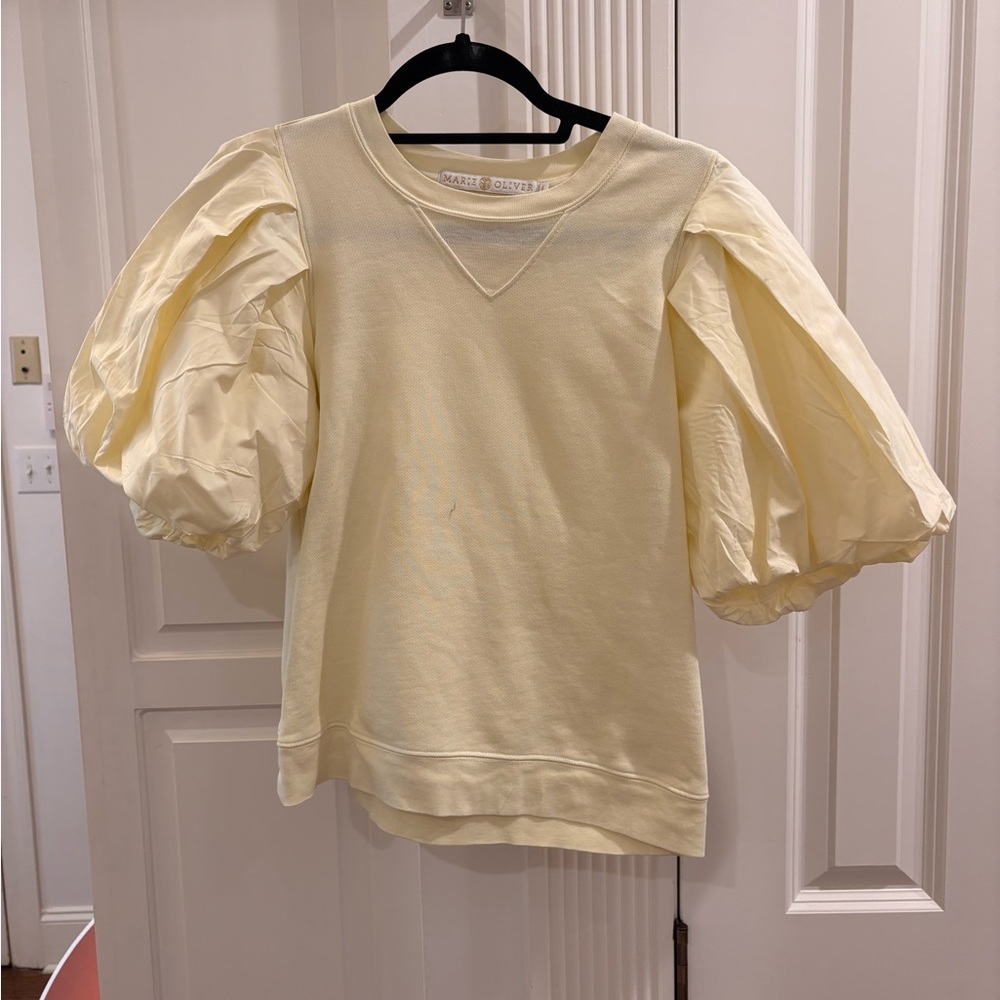 Marie Oliver Yellow Puff Sleeve Top